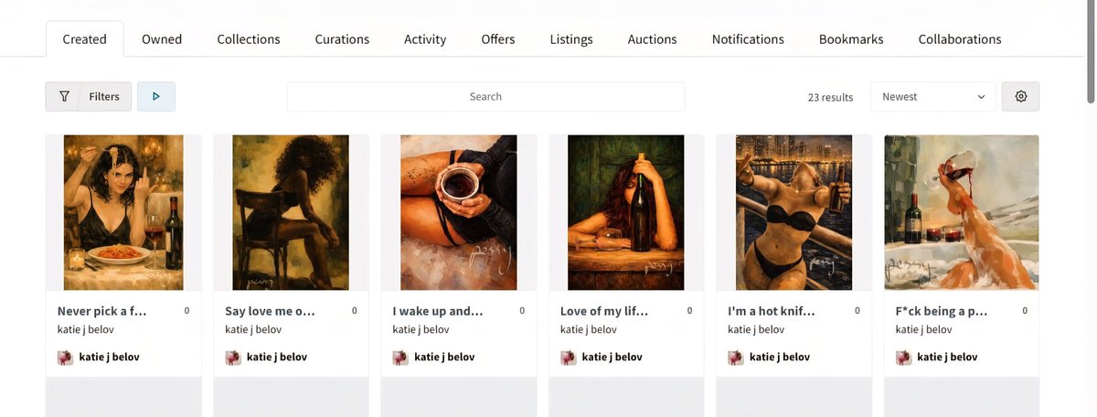 Katiejbelov's tweet image. Something special just dropped 🔥
All artworks are now live and open for bids.
Check them out on @objktcom &amp;amp; @foundation

objkt.com/collections/KT…

foundation.app/@Katiejbelov

🙏🔥🔥🔥

#Foundation 
#objkt
#FoundationNFTs 
#objktNFTs 
#NFTs 
#arts 
#USarts 
#digitalarts