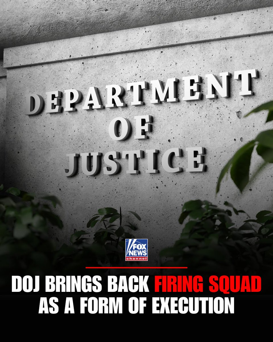 JUST IN: The DOJ is bringing back firing squads for federal executions.

The Justice Department says it’s expanding how executions can be carried out after ending the Biden-era pause, including the return of firing squads and lethal injections.

“The prior administration failed