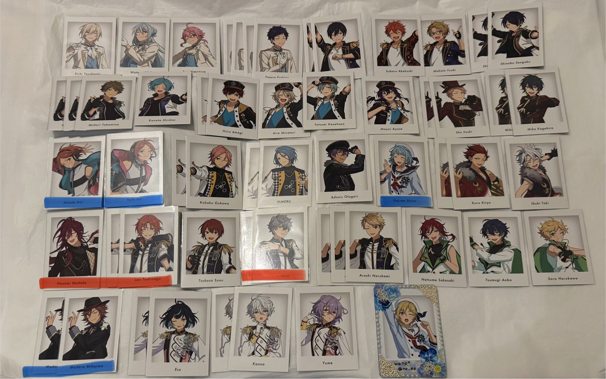 no__nio's tweet photo. 【交換】 あんスタ ぱしゃっつ 特典

譲)画像参照

求) なずな>千秋>颯馬

🐰本日25日スタライ現地手渡しのみ(夜公演前まで)
🐰赤線は青線を同数以上含む交換希望
🐰検索からでもお気軽にお声掛けください！10thもございますので、お申しつけくだされば交換可能です。 https://t.co/BLgbcRDYp3
