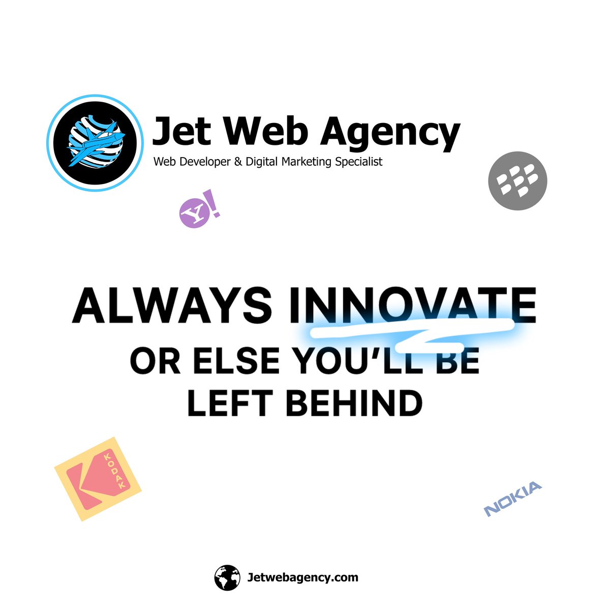 Jetwebagency's tweet photo. Innovation is how progress stays alive.✨
Always evolving, always improving.
Stay innovative with 🌐https://t.co/aSpvbAKwdK https://t.co/VPsRRPCA11