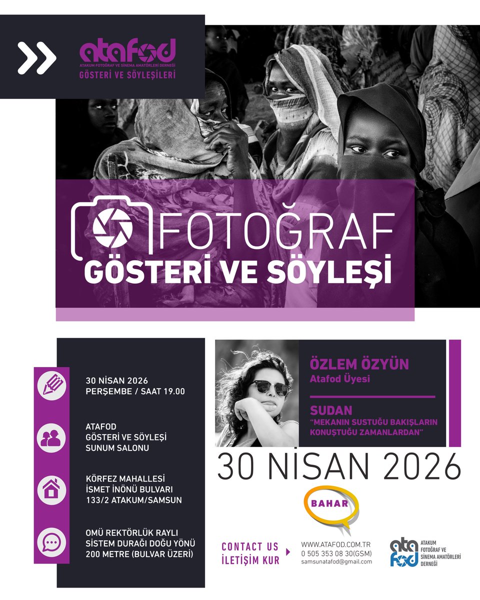 omlez's tweet photo. Sudan’da çalıştığım dönemde tanıklık ettiğim hayatlara, bakışlara ve sessizliğe dair fotoğrafları paylaşacağım bu özel gecede sizlerle buluşacak olmaktan mutluluk duyuyorum.
📷 “Mekânın sustuğu, bakışların konuştuğu zamanlardan” 
🗓 30 Nisan 2026
🕖 19.00
📍 ATAFOD https://t.co/LZX2zKRFNT