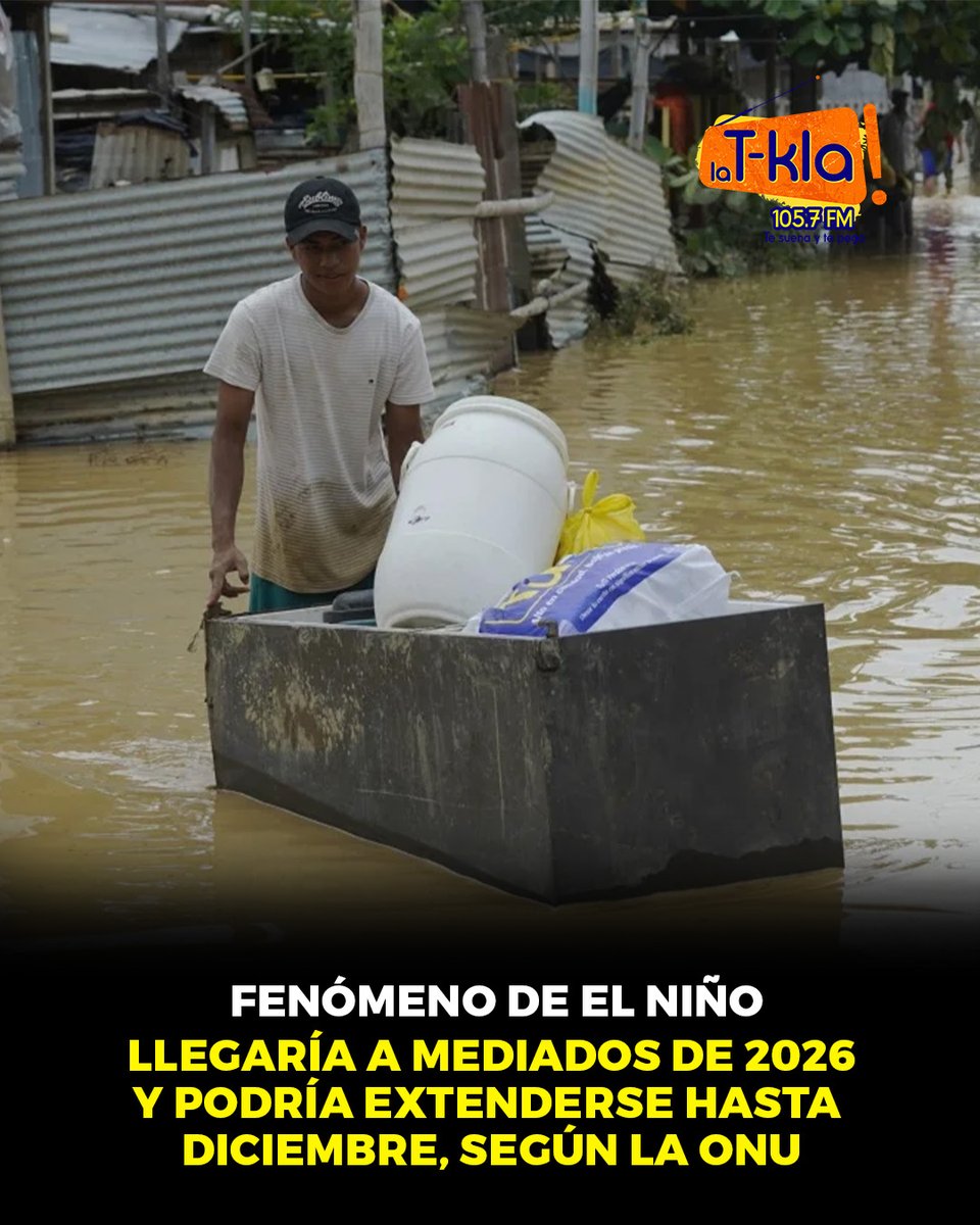 🌎⚠️ La OMM alerta: El Niño podría formarse entre mayo y julio de 2026 y extenderse hasta fin de año. Se prevén temperaturas más altas y eventos extremos como lluvias intensas o sequías.

Mas detalles: n9.cl/rqm1f

#ElNiño #CambioClimático #Clima #OMM