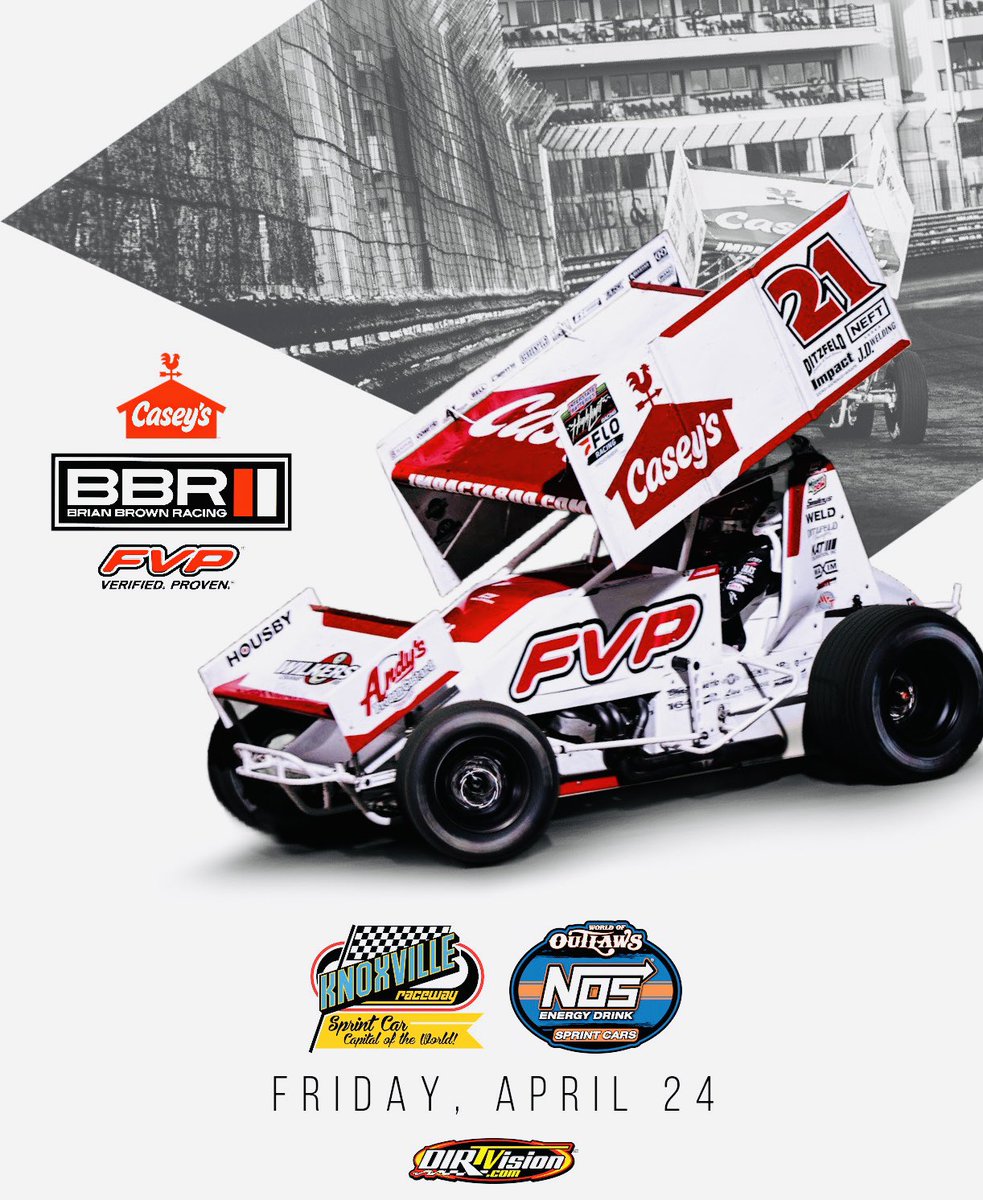 BrianBrown21's tweet photo. Race Day for the @caseysgenstore | @FVPparts 21
Location • Knoxville Iowa
Track • @knoxvilleraces
Series• @WorldofOutlaws
Buy tickets • https://t.co/mTwLwAOB0e
Live PPV • @dirtvision
#DitzfeldTransfer
#WilkersonCraneRental
#KatExcavation https://t.co/1S2MZ85Lyg