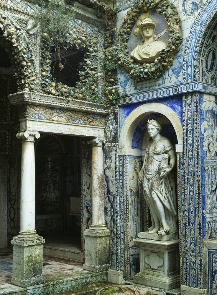 The Garden of Venus at the Palácio dos Marqueses de Fronteira in Lisbon, Portugal.