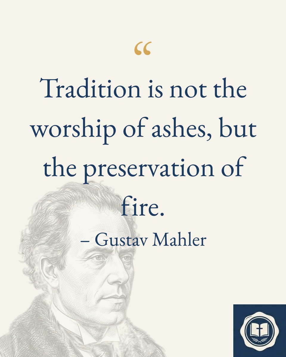 gospel_built's tweet photo. Mahler said this about music, not faith.

He wasn't a committed Christian. He just understood that true tradition passes on living fire, not dead ritual.

The irony? He accidentally made a beautiful case for ancient faith.

Two thousand years later and the fire is still there. https://t.co/tRXDHuIC1e