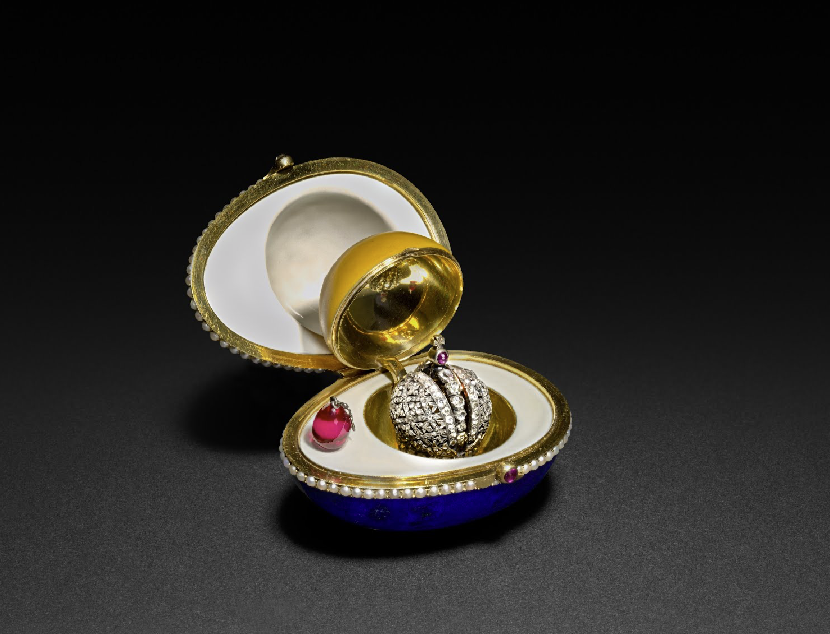 SophiaFioren's tweet photo. Lapis Lazuli Easter Egg by Peter Carl Fabergé is a jeweled egg crafted from deep blue stone, c. 1885. https://t.co/43HOIl8z8g