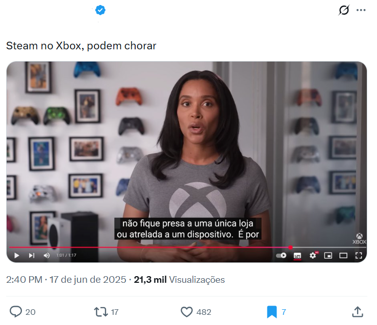Isso é algo que eu já havia dito há algum tempo atrás: em NENHUM MOMENTO nenhum CEO do Xbox disse LITERALMENTE que o console de nova geração terá Steam

Só há uma maneira do Project Helix sair com preços aceitáveis ao consumidor: contando apenas com a Xbox Store! Sem Steam!