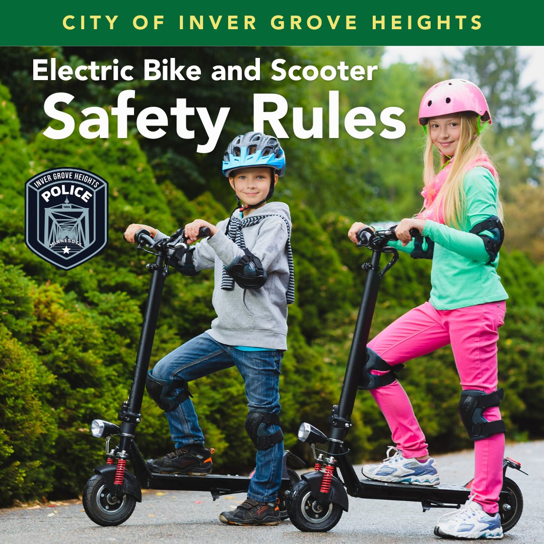 IGHpdMN's tweet photo. Spring has sprung, and we are seeing more e-bikes and electric scooters. IGH Police have some tips for staying safe.
Please remember to: Ride at safe speeds, be aware of surroundings &amp; always yield to pedestrians, passing on the left.
More safety tips: https://t.co/cxgylNjwzB https://t.co/MUAG2wqKle