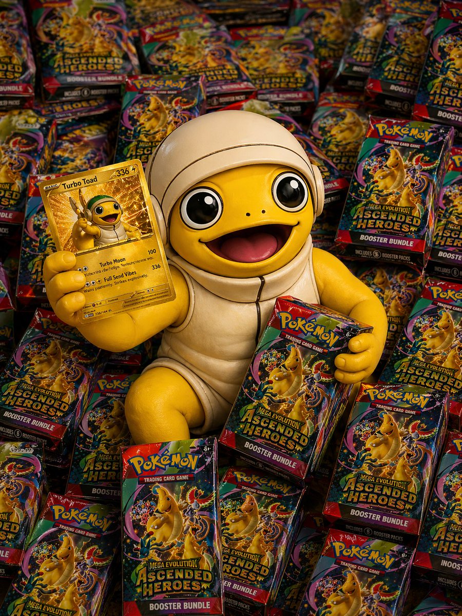 xraiman's tweet image. When you’ve ripped so many packs…
you stop chasing the pull…
and become the pull. ✨🐸

Bro really out here holding a GOLD version of himself like it’s just another day.

This isn’t luck anymore.
This is destiny.

Next stop: every box. Every shelf. Every exchange. 🚀
#TURBO