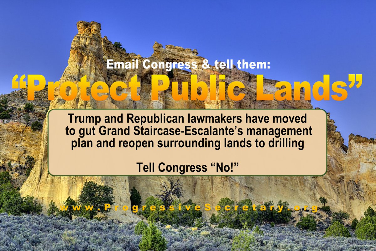 .
✅ TAKE ACTION: Tell Congress, “Reject H.J. Res. 151. Accept the management plan for Grand Staircase-Escalante National Monument.” 

Click here [cutt.ly/wtJ2REzx] to send your emails. Follow us, “Like,” &amp; repost.  #PublicLands #GrandStaircaseEscalante #CRA #Monuments