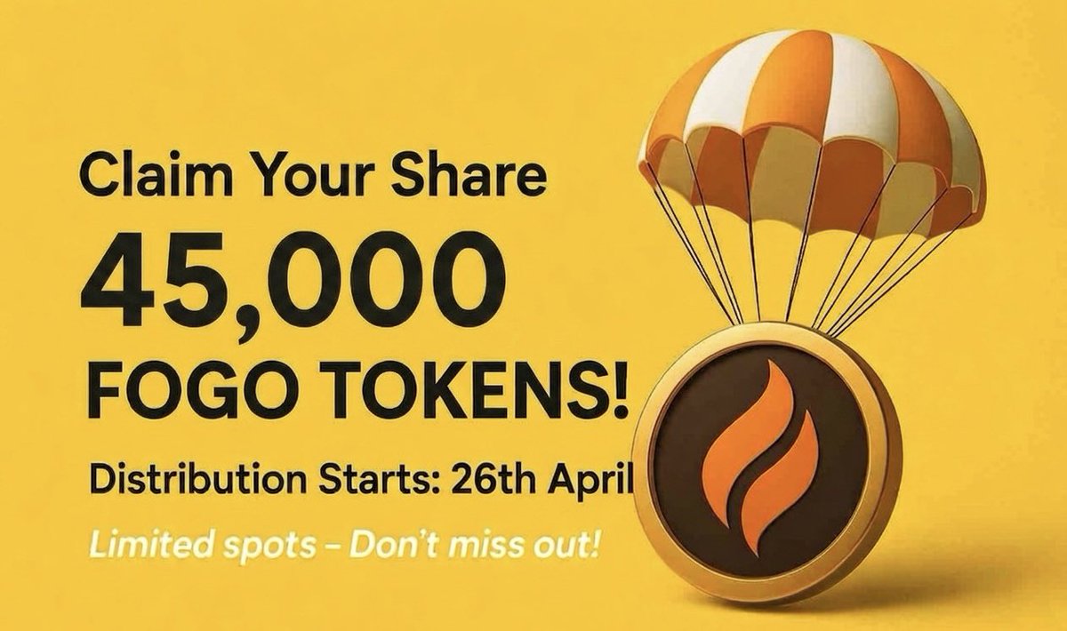 FogoonSol's tweet image. Claim 45,000 - $FOGO  airdrop for first 2500 🔥 

$FOGO will list April 26th at 14:00 UTC on $SOLANA

✅ Follow @FogoonSol 
✅ RT + Like
✅ Comments $SOL address

Distribution airdrop april 26th ⏳