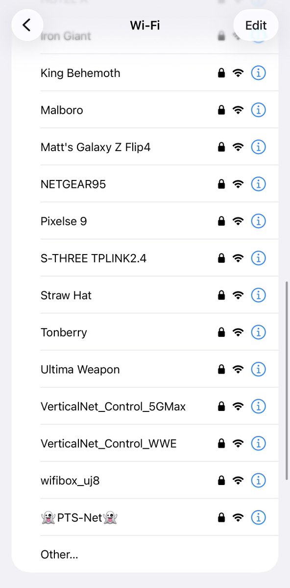 The wi-fi names in the fanfest hall