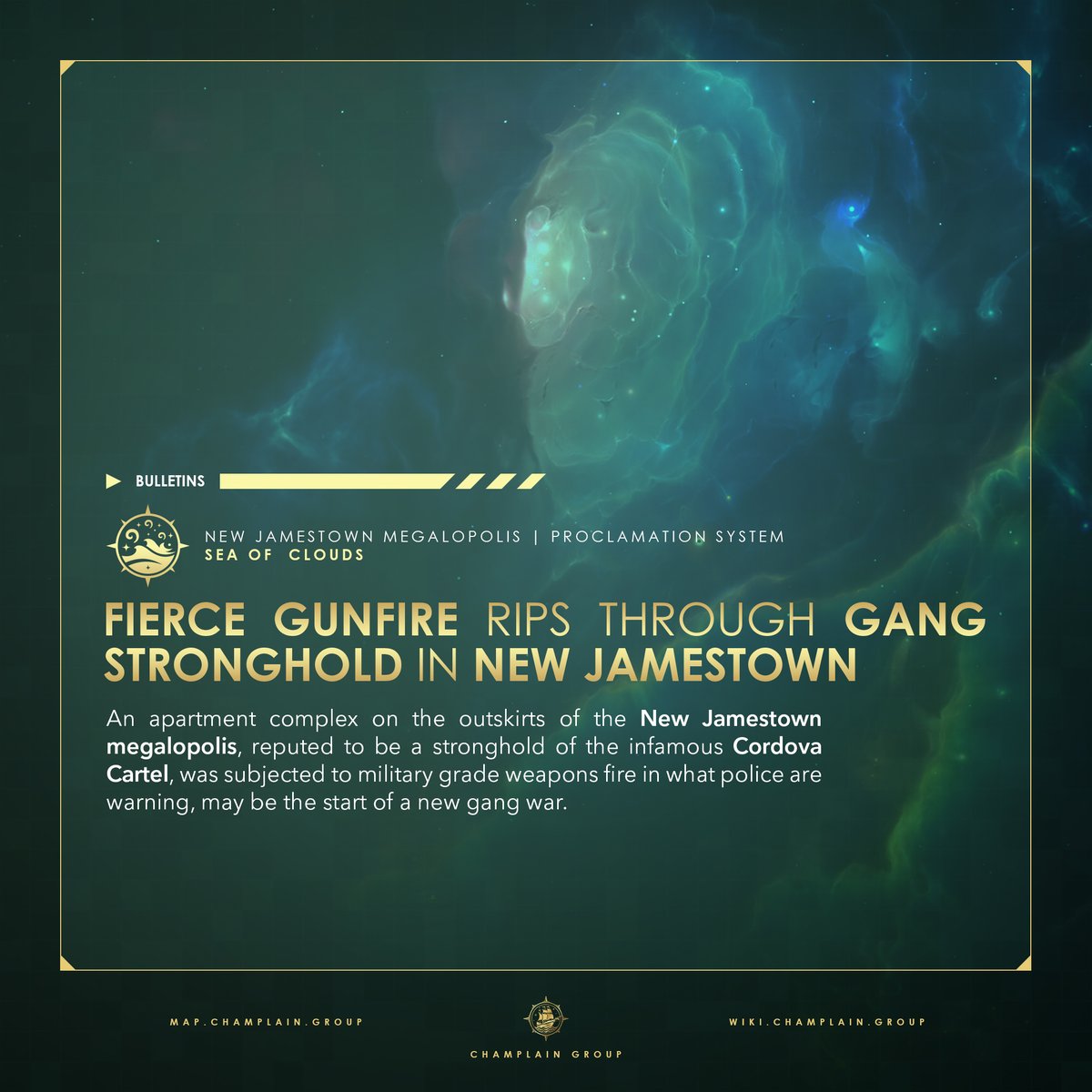 ChamplainINTEL's tweet photo. An apartment complex on the outskirts of the New Jamestown megalopolis, reputed to be a stronghold of the infamous Cordova Cartel, was subjected to military grade weapons fire in what police are warning, may be the start of a new gang war. https://t.co/XkW46jAx8P