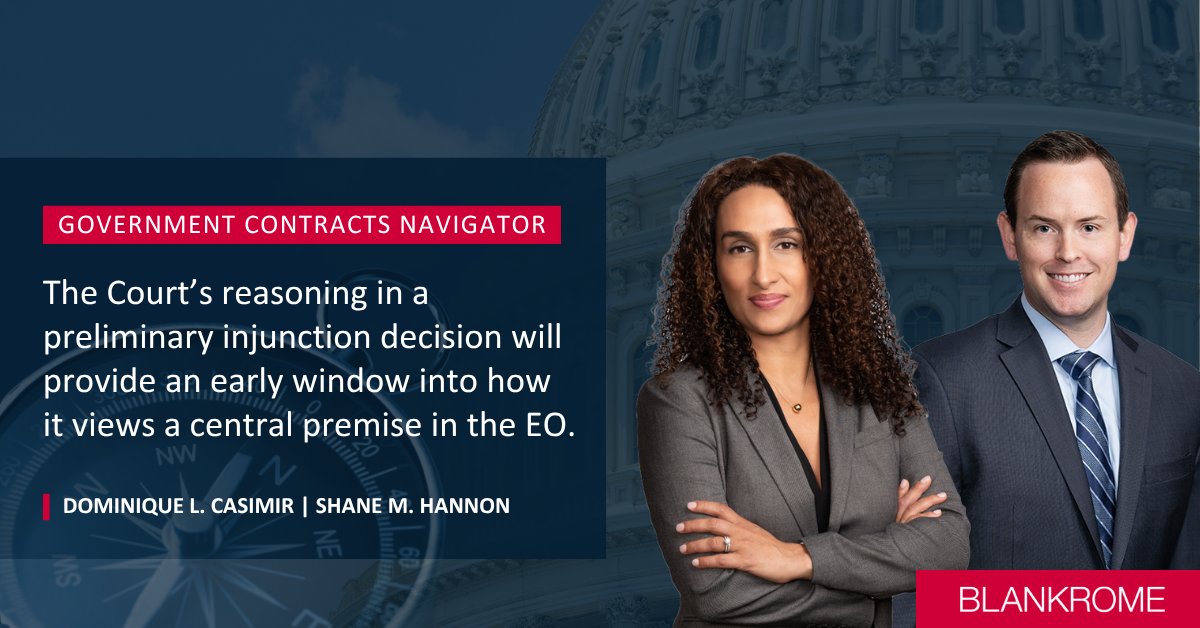 GovConBR's tweet image. A coalition has filed a lawsuit in federal court seeking to have EO 14398 (Addressing #DEI Discrimination by Federal Contractors) enjoined. Dominique Casimir and Shane Hannon examine the challenge and its potential impact on #governmentcontractors. Read: bit.ly/4e8gy5E