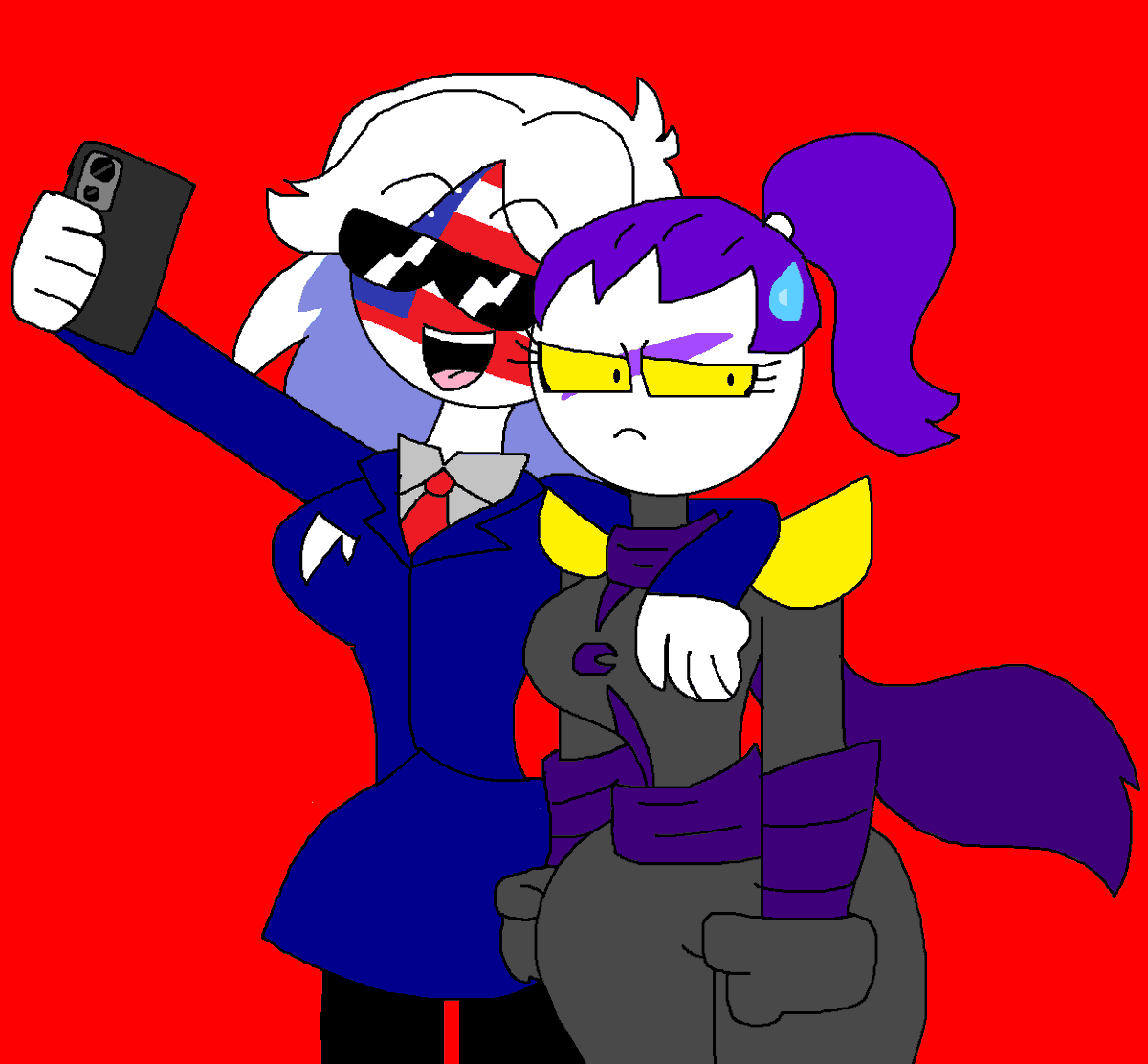 NeilMartinNuez1's tweet image. USA And Sara #HeroVerse #paint #drawing #statehumans @MrTieAnimation