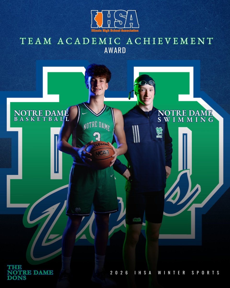 ndcp_athletics's tweet image. Congratulations to @NDCP_Hoops and @NDCP_Swim for earning the 2026 Winter Sports IHSA Team Academic Achievement Award! 

The award recognizes Illinois varsity teams that maintain a combined GPA of 3.0 or higher throughout their season. 
📚 📖 🧠 #STUDENTathletes
