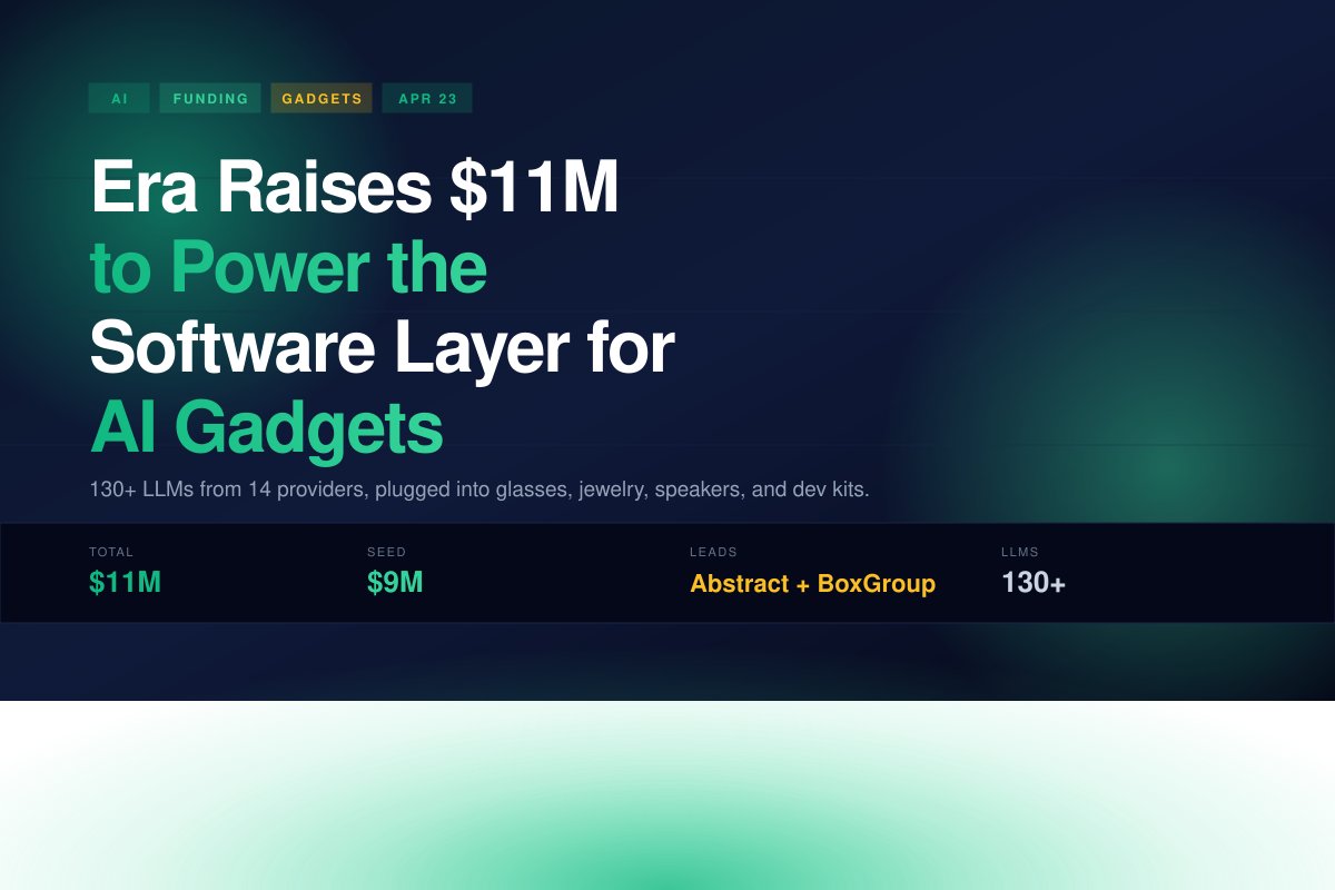 BlockAI_News's tweet image. $11M to stop AI gadgets from being expensive paperweights. Era's platform plugs 130+ LLMs into pins, speakers, whatever — so hardware makers don't have to pick sides or rebuild infrastructure every time OpenAI drops a new model.

blockainews.com/news/era-11m-s…

#AI #Funding #NewsBrief