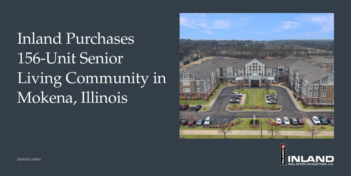 InlandGroup's tweet image. Congrats to Inland Acquisitions SVP Matthew Tice on negotiating &amp;amp; closing the purchase of Clarendale of Mokena, a 156-unit #seniorliving community in Mokena, Illinois. @connectCRE has details on the transaction &amp;amp; property: tinyurl.com/5x8fxtsw