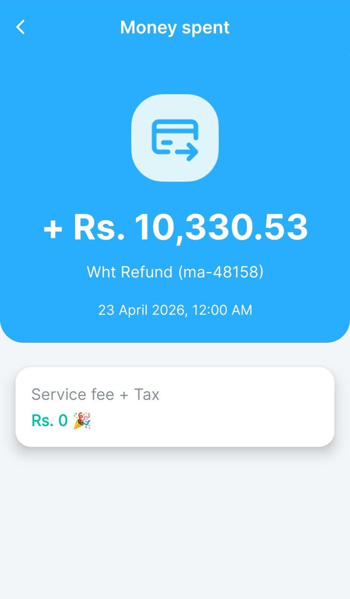 Malok_Shoujaat's tweet photo. Bruhhh @sadapay ne eidi di hai mujy tu 👉👈🤑
With holding Tax (WHT) by Pak Gov ne return kia hai 😭😭
#Sadapay | #Eidi https://t.co/5AEpeW31QA