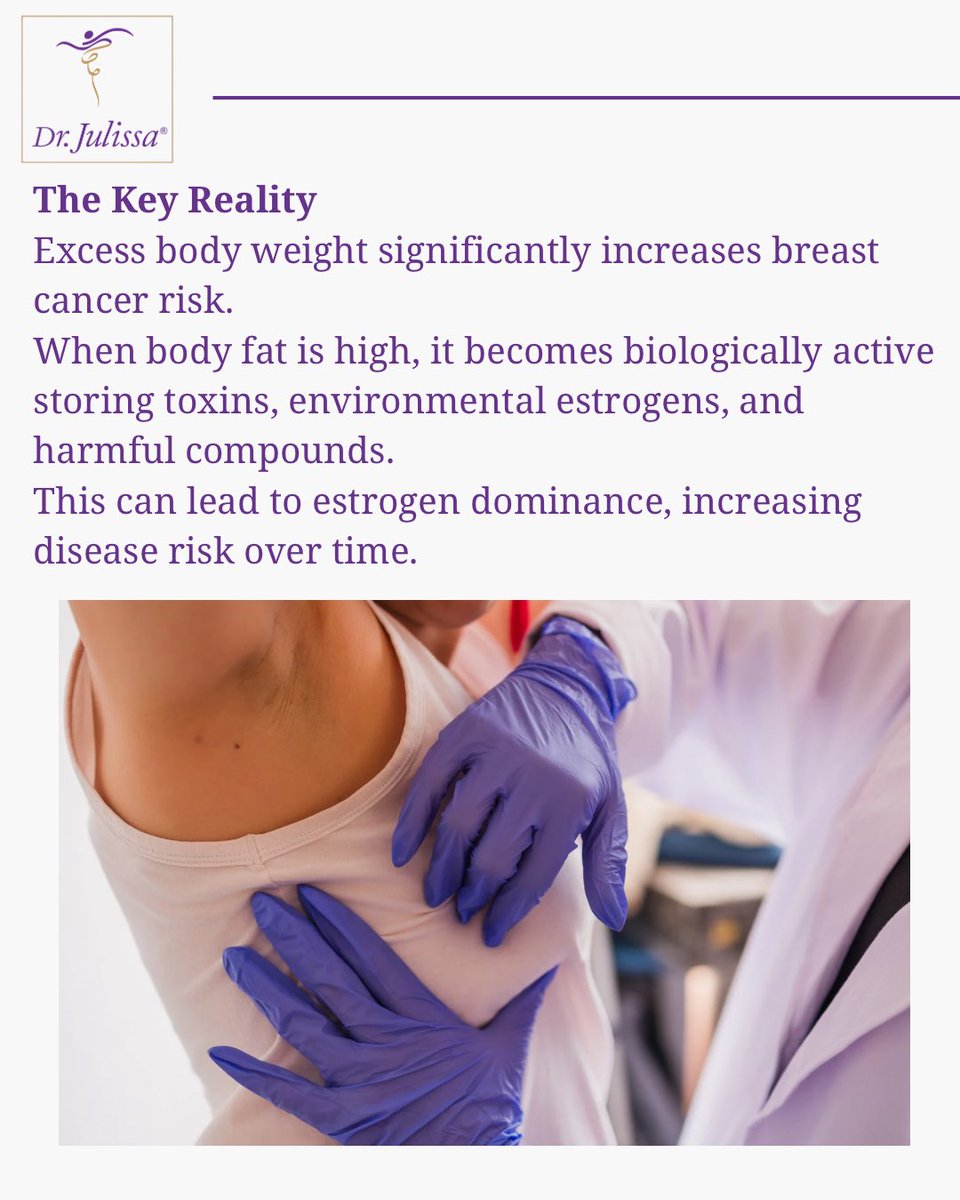 DrJulissa's tweet photo. Breast Cancer risk isn't random-- it's influenced by what is happening within your soul, spirit, the way we live, eat, and care for our bodies.

From excess weight and hormone exposure to daily lifestyle choices, your internal environment matters more than you think. https://t.co/V2cvl9b02s