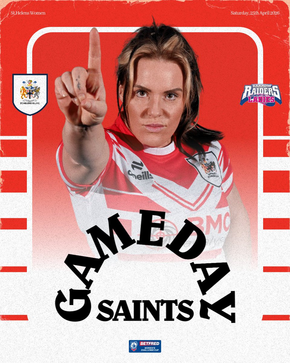 saints1890women's tweet photo. 🔻 𝐆𝐀𝐌𝐄 𝐃𝐀𝐘

🆚 @BarrowRaiders Ladies
📌 @BrewDogStadium 
🕝 2:30pm KO
✌️ Double Header
🕠 Saints Men v Wakefield - 5:30pm
🎟️ Available online and at the ground

#COYS https://t.co/L7kwHvQKod