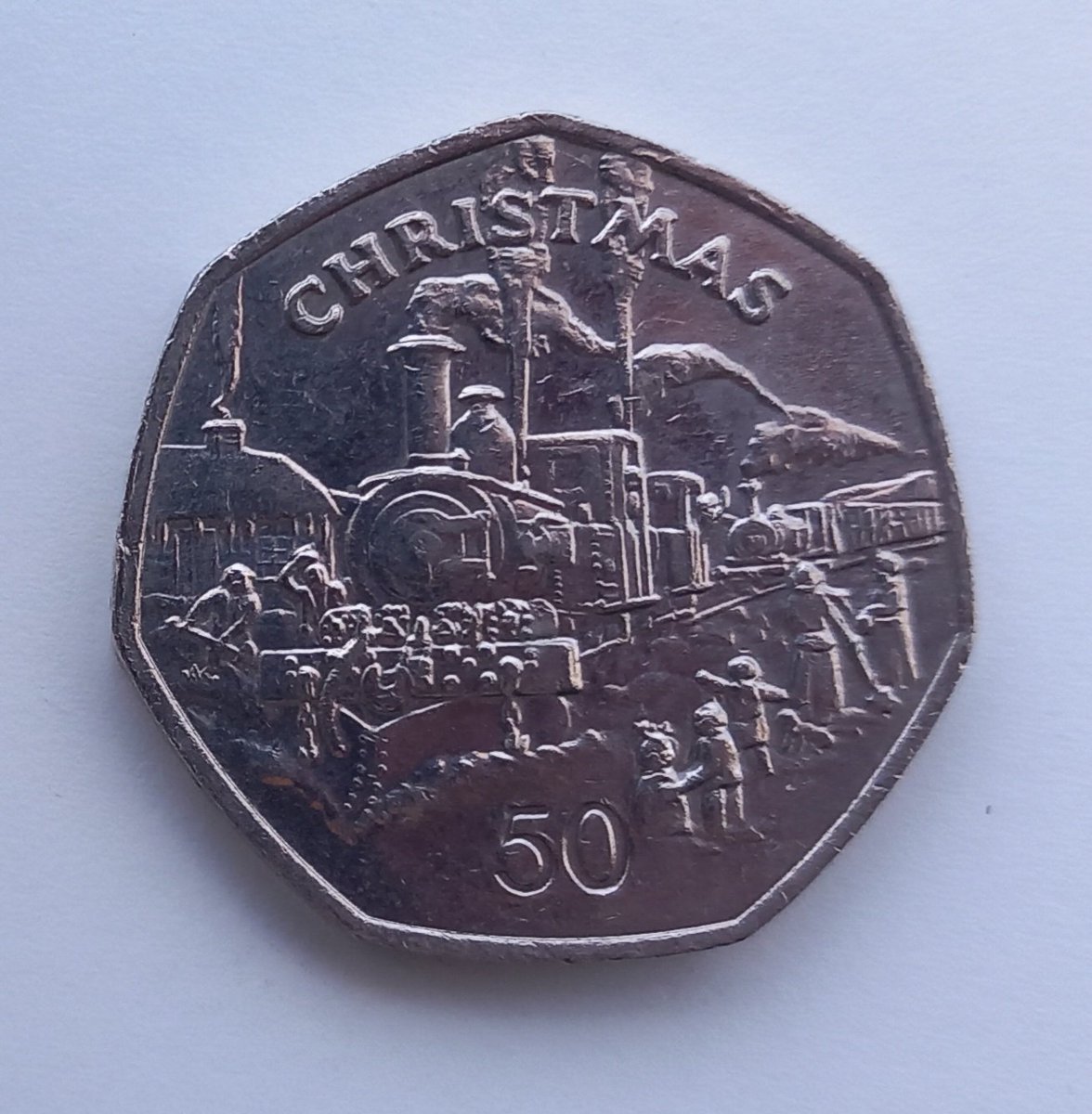The50pC's tweet photo. #The50pCollector says.. 8th is the 1984 Steam AC die mark 50p. https://t.co/lPlrv5RjTH
