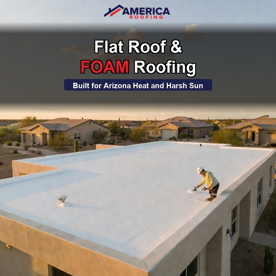 Flat and foam roofing can be a great Arizona fit when the system is installed right. Strong protection, solid energy benefits, fewer leak points.

📞 (602) 237-2478
#AmericaRoofing #FoamRoofing #FlatRoof