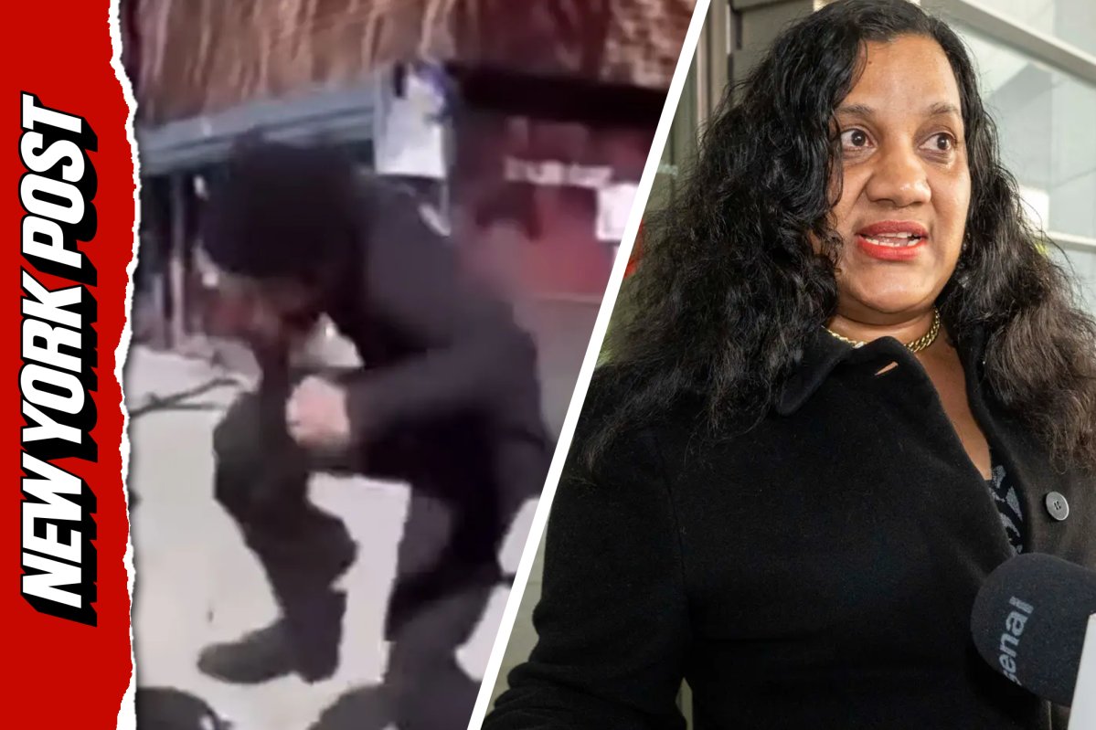 nypost's tweet image. Mother of 14-year-old boy who brutally stomped teen girl speaks to reporters trib.al/3JYZHvm