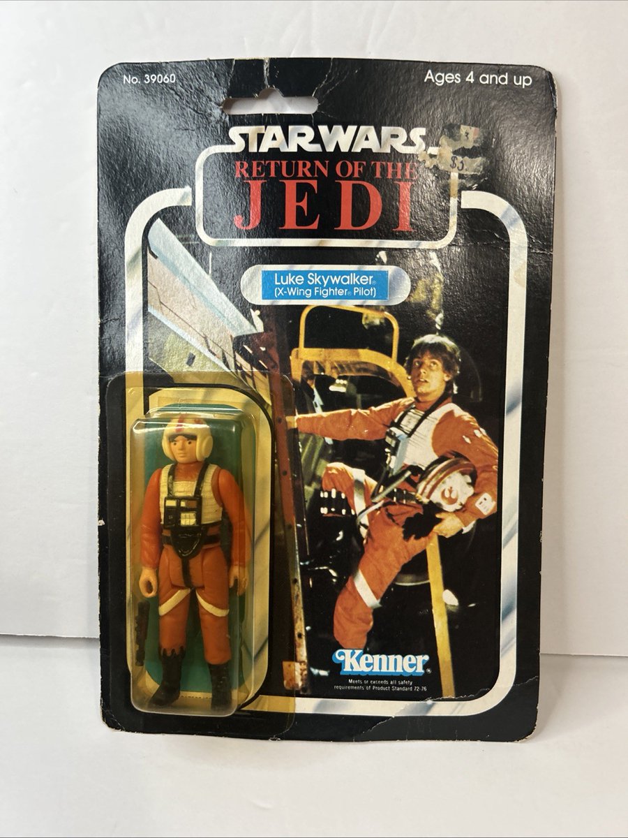 VintageStarWars's tweet image. Luke Skywalker X-Wing Pilot STAR WARS Vintage SEALED 39060 Kenner ROTJ 65-Back - tinyurl.com/2dolfqsk #starwars #vintagestarwars #vintage
