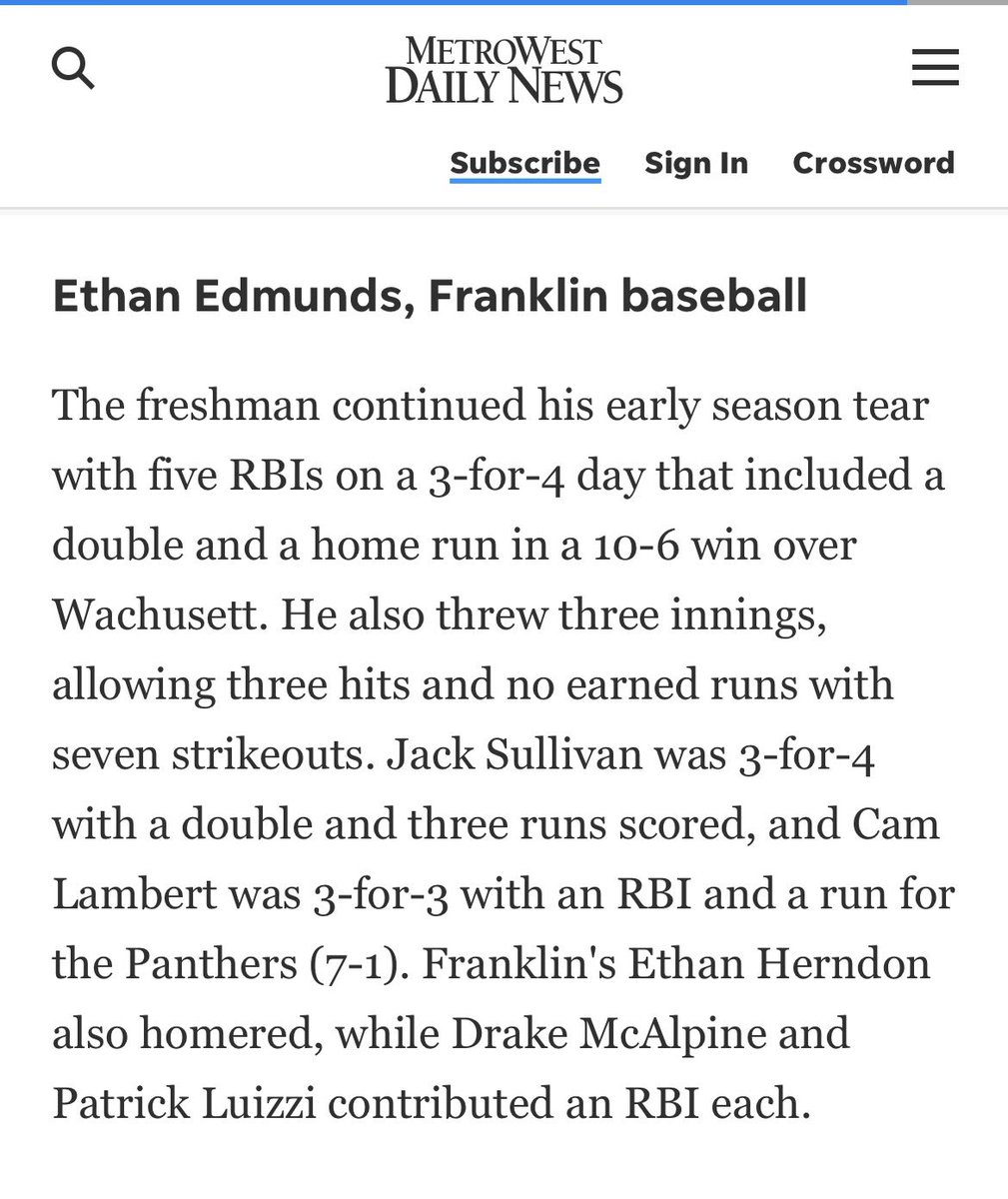 Franklin High School Baseball, MA tweet media