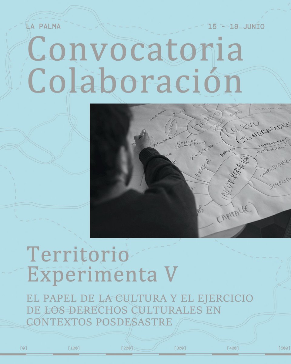 cultuciudadania's tweet photo. 📢 ¡Convocatoria abierta #TerritorioExperimentaV!

Buscamos colaboradores/as para participar en el taller en La Palma (15–19 junio) sobre cultura y derechos culturales en contextos posdesastre.

📅 Plazo abierto hasta el 8 MAY
➡️ Bases completas: https://t.co/JG3hNJF6SO https://t.co/b1RqcrwtfV