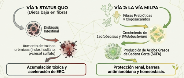 IMINmx's tweet image. 7.2/8 Existe evidencia que el uso de esta dieta (fibras prebióticas y oligosacáridos) conducen a una mejor salud intestinal, y por ende, menor producción de toxinas urémicas.
#IMIN #IMIN2026 #IMINdigital #NutrioRenal @COMENUR1