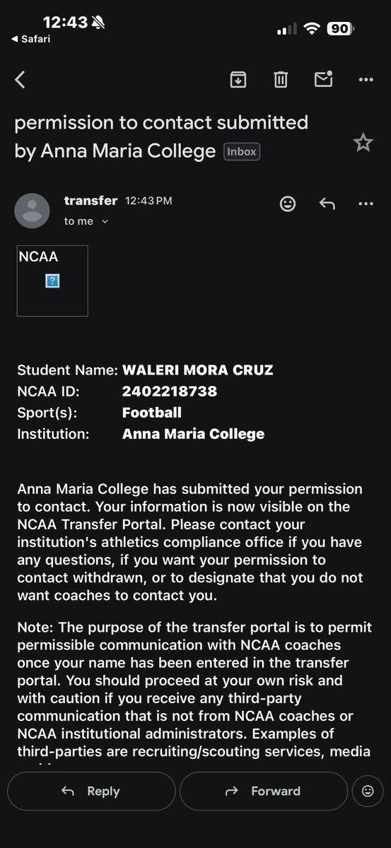 MoraWaleri's tweet photo. After the closure of Anna Maria College I am grateful for my time there. But I am officially in the transfer portal with 2 years of eligibility looking for a new home. Tape coming soon https://t.co/VyW4SQ9Fgv