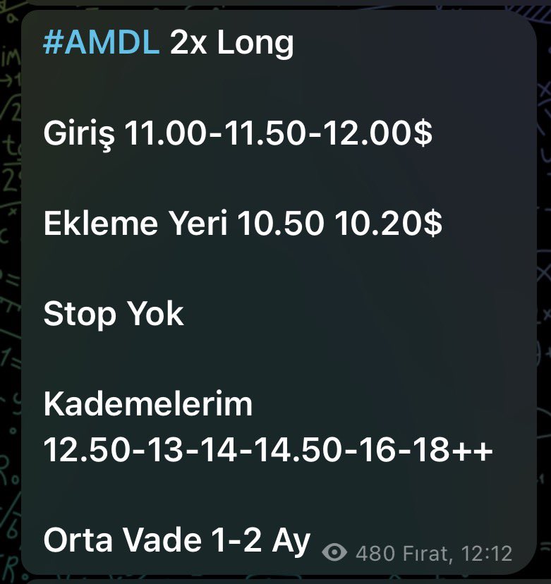 NasdaqZehir's tweet photo. Ücretsiz Yaklaşık 1 ay önce,
1–2 ay vadeli olarak verdiğimiz #AMDL
11$ → 34$ seviyelerine kadar yükseliş göstermiştir.
🔥 %200+ kâr
Daha fazlası için:
🔗 https://t.co/VrwVMjALoi 🚀
#abdborsası #nasdaq #amdl https://t.co/bysdxZvj4F