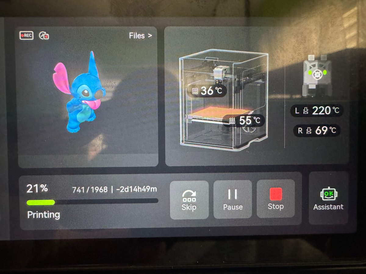 reprinted3D's tweet image. Rising from the print bed like the mischievous little imp he is, it’s #Stitch!

One day down, two-and-half to go!

I really do love this @BambulabGlobal  #H2C.❤️

Now, to get the Prusa XL back up and running…