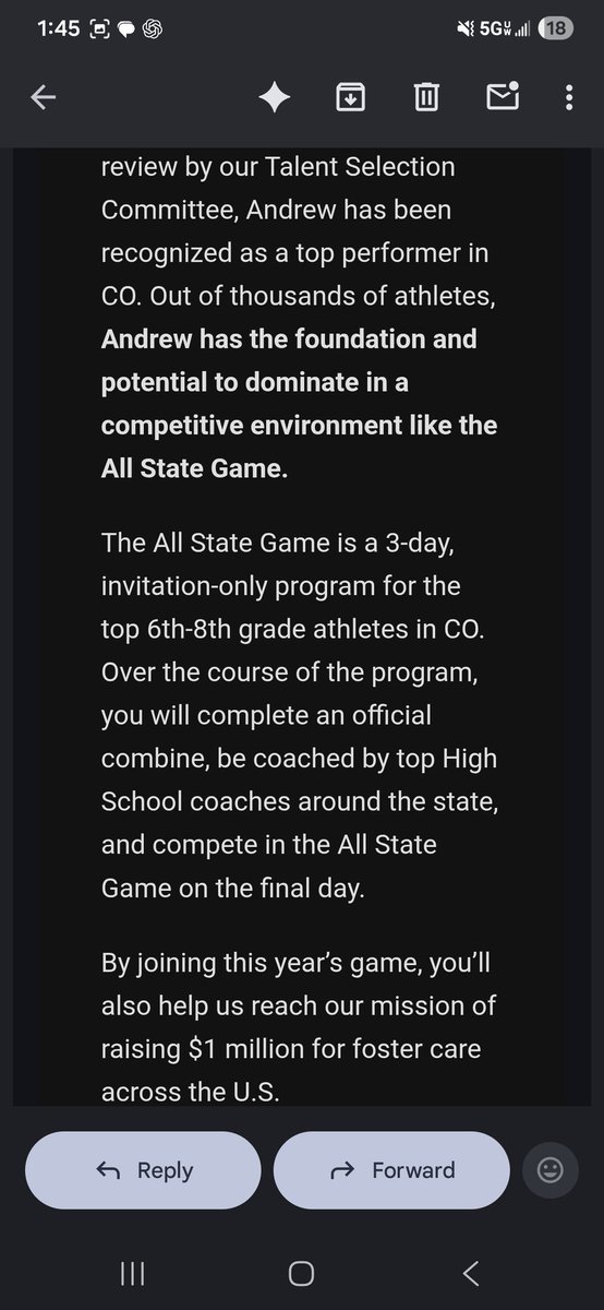 AndrewFLyng's tweet photo. Honored to be included in Colorado's All-State Game for middle school football. Thank you @AllStateGameASG for the invite! 
#coyouthfootball #cofootball #youthfootball #rb #fullback #Linebacker https://t.co/9Lzoajcven
