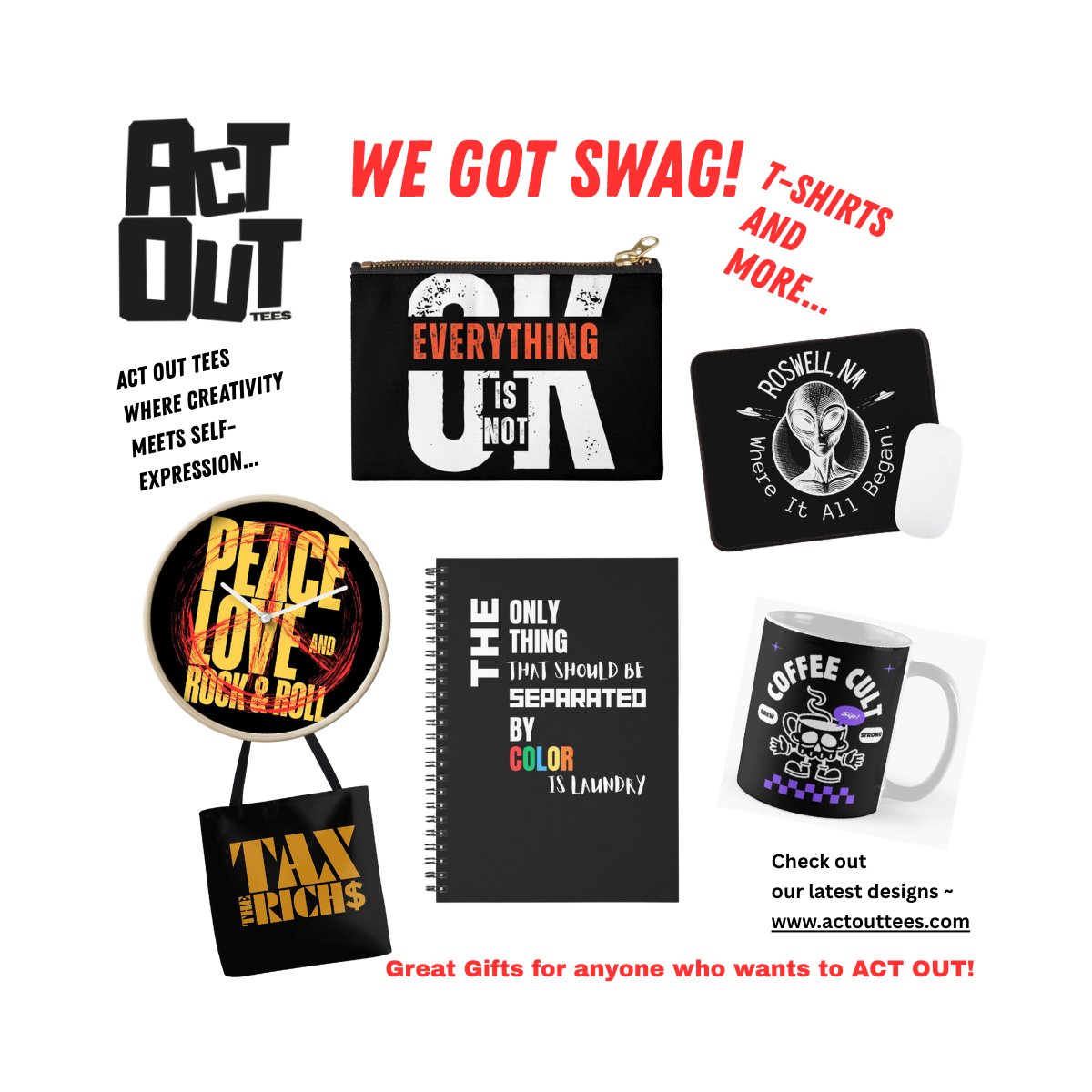 JoeNendza17334's tweet image. We Got Swag!
Our designs are about attitude, energy, &amp;amp; owning your vibe wherever you go.
Act Out Tees ~ ActOutTees.com
#swag #style #confidence #fresh #vibe #cool #bold #attitude #flavor #PrintOnDemand #Tees