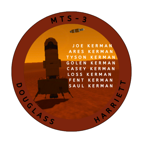 DogKsp's tweet photo. (Mars Transport System) MTS-1-4 mission patches fictional stuff for my ksp save https://t.co/FZSHqg9A9x