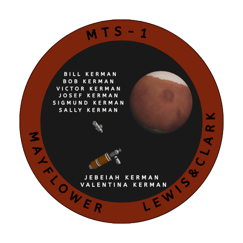 DogKsp's tweet photo. (Mars Transport System) MTS-1-4 mission patches fictional stuff for my ksp save https://t.co/FZSHqg9A9x