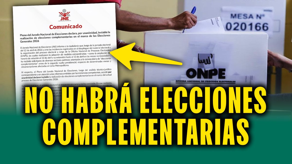 Latina_Noticias's tweet image. 🟡 No habrá elecciones complementarias en Perú: JNE declara inviable su realización

#VIDEO ➡️ youtu.be/iXDq4B5yCeM

💻📲 Suscríbete a nuestro canal de YouTube. #LatinaNoticias