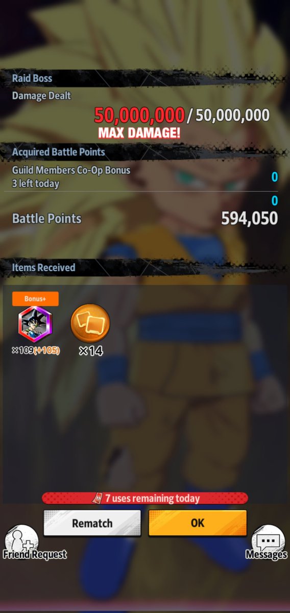 DBLFan23's tweet photo. @DB_Legends why we get 100 or higher but we can't get the exact bonus it's not giving it???? https://t.co/7MFxuBdzNw