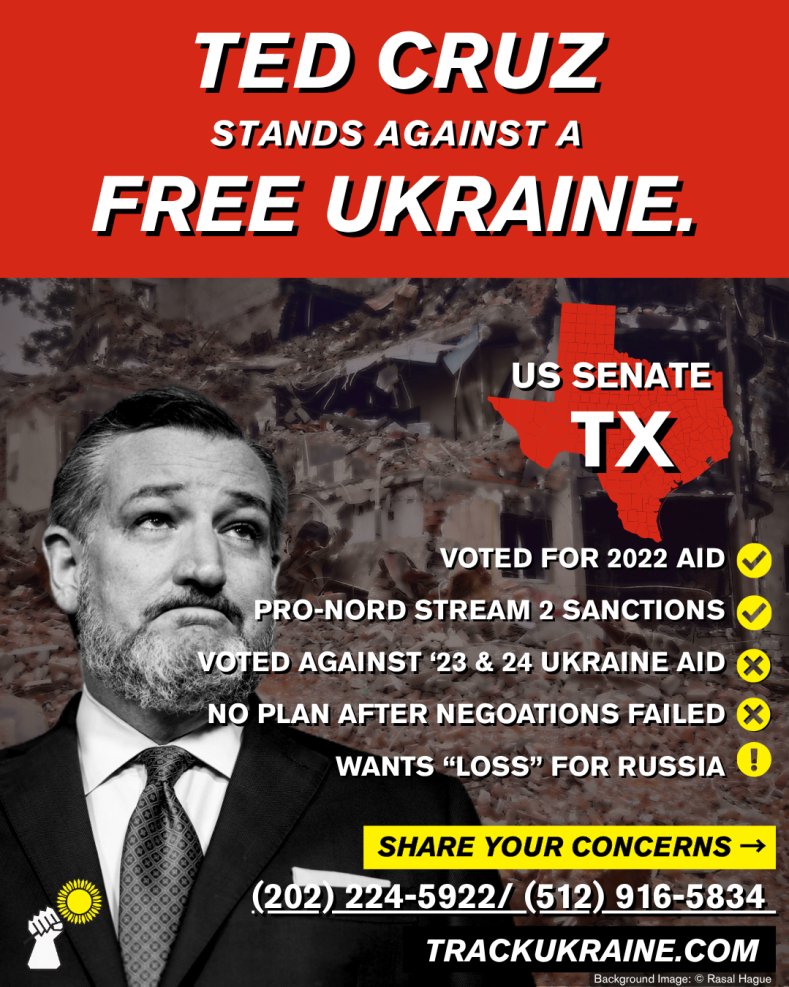 Senator <a href="/tedcruz/">Ted Cruz</a> supported Ukraine when the full-scale invasion began. Falling back on his aggressive stance against Russia. Like others though, as political winds shifted, so did he. Voting against aid packages after 2022. Eventually placing his hopes on Trump's peacemaking.