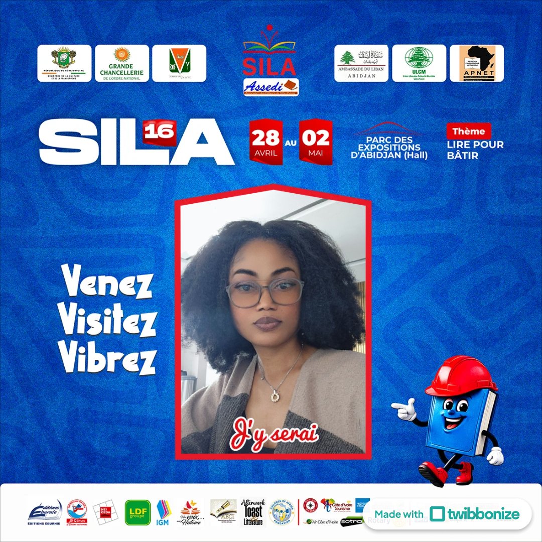 carolelablanche's tweet photo. 📚 Rendez-vous au SILA !

Chers abonnés,
J’ai le plaisir de vous annoncer que je serai présente au Salon International du Livre d’Abidjan (SILA) sur le stand du Journal LIBERTÉ (stand 112).
📅 Du 28 avril au 2 mai

#SILA #SILA2026 #JournalLiberté #Abidjan #Rencontre #SalonDuLivre https://t.co/zSqyrplbMW