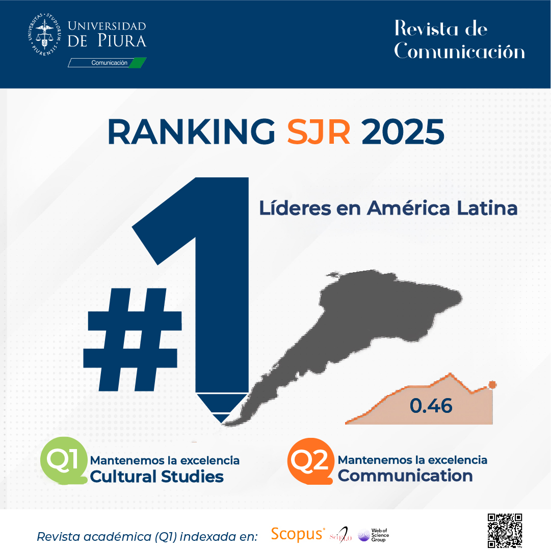 RevComUdep's tweet image. 🏆 La Revista de Comunicación se consolida como la mejor de América Latina en las áreas Cultural Studies y #Communication (#SJR 2025)

👏🏼 Este posicionamiento nos fortalece como una revista científica de calidad y confiable en el mundo académico.

#Rcom #Fcom #Udep