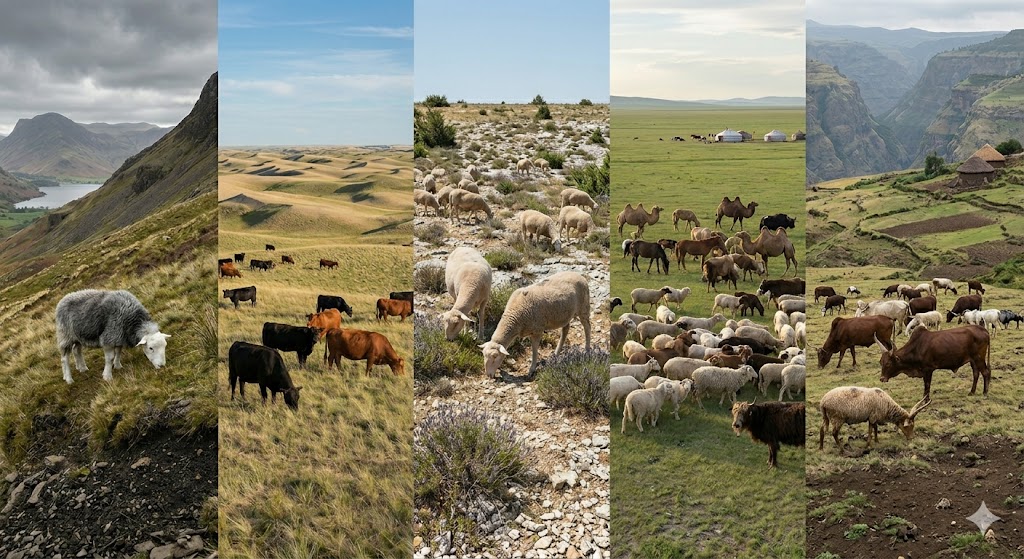 A quick tour of places where the grass is telling you something.

Stop one. A fell above Buttermere, in the Lake District. Thirty-two degree slope. Peaty acidic soil. Rainfall in biblical quantities. Can we plant wheat? The seed would sit in the ground, confused, until a sheep