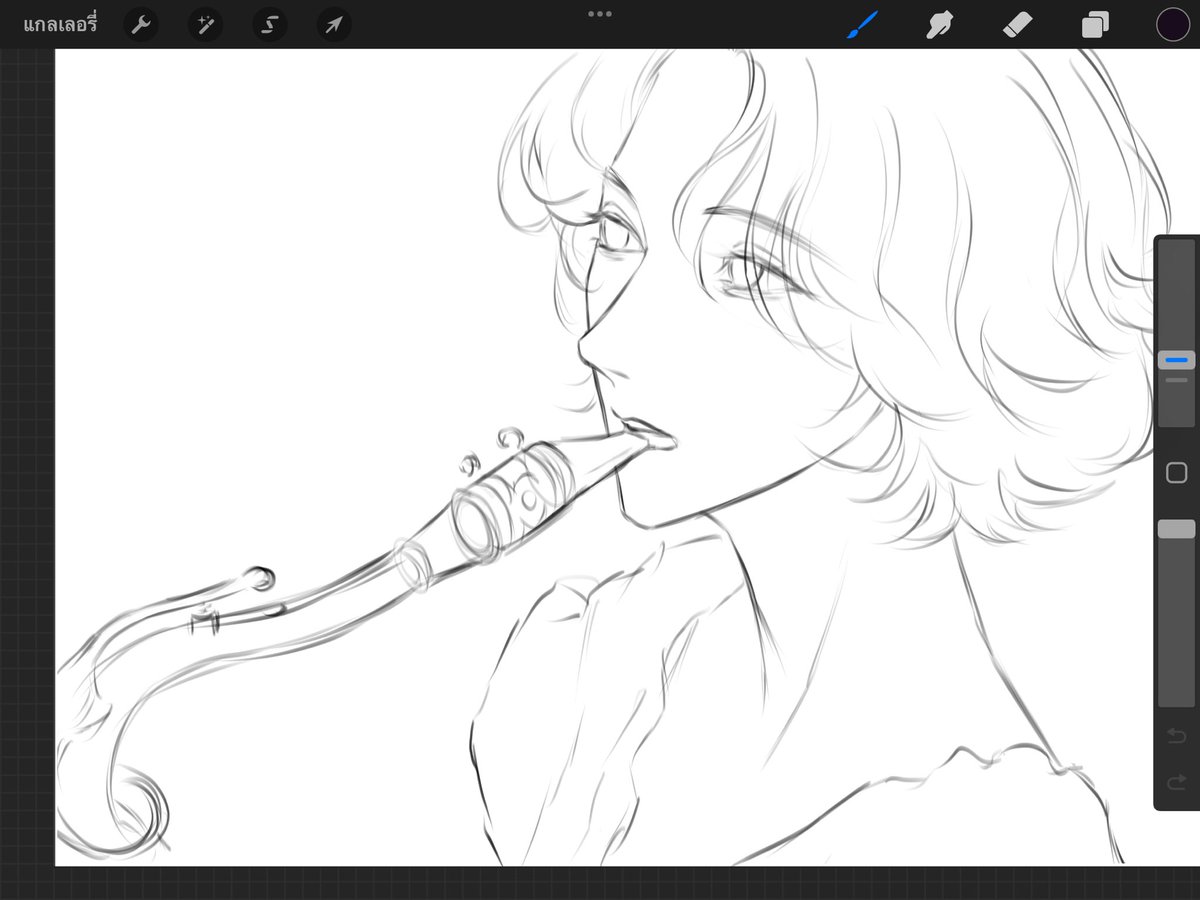 ลองกลับไปวาดสไตล์เก่า เส้นเปล่าได้อยู่ แต่ลงสีไม่รอด😞