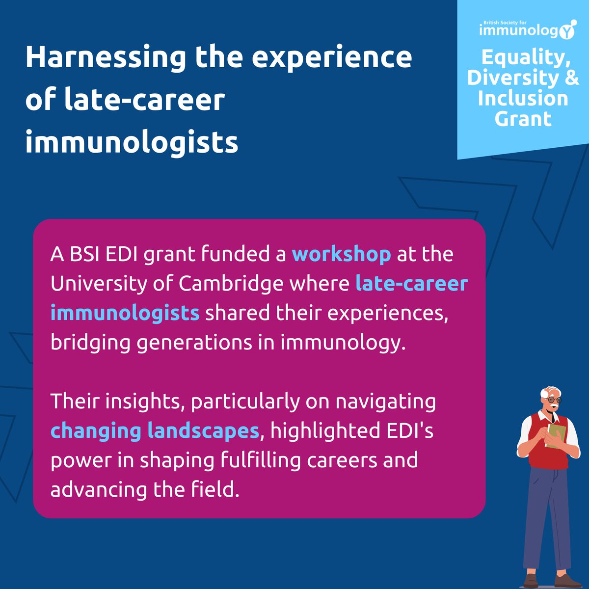 britsocimm's tweet image. At the BSI, we support &amp;amp; promote Equality, Diversity &amp;amp; Inclusion across the #immunology community 🌠

Through our #EDI activity grant scheme, we have funded a variety of fantastic #EDIinSTEM projects 🤩

Explore past projects &amp;amp; apply by Monday 1 June 👉 vist.ly/4zq5j