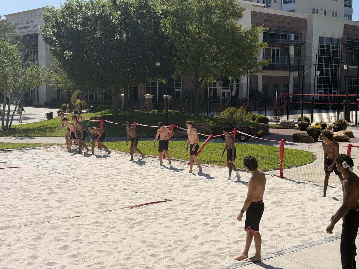 UTampaMBB's tweet photo. Not a bad place to put in some work 🌴💪

#TampaMBB🏀 #StandAsOne🛡️ https://t.co/rXRQELf7Iy