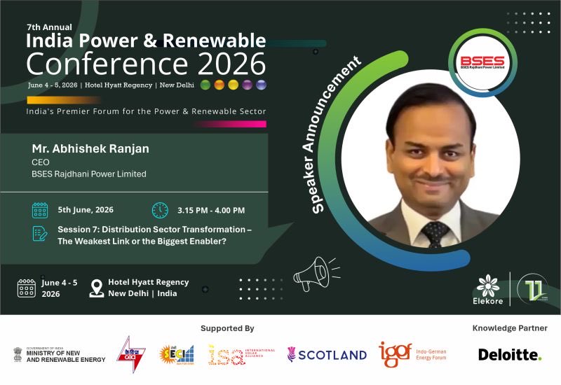 ElekoreSystems's tweet photo. We are delighted to announce Mr Abhishek Ranjan @bsesdelhi will be joining our power packed Session on "Distribution Sector Transformation – The Weakest Link or the Biggest Enabler" at 𝟕𝐭𝐡 𝐀𝐧𝐧𝐮𝐚𝐥 𝐈𝐧𝐝𝐢𝐚 𝐏𝐨𝐰𝐞𝐫 &amp; 𝐑𝐞𝐧𝐞𝐰𝐚𝐛𝐥𝐞 𝐂𝐨𝐧𝐟𝐞𝐫𝐞𝐧𝐜𝐞 https://t.co/iCLuYfY8KH