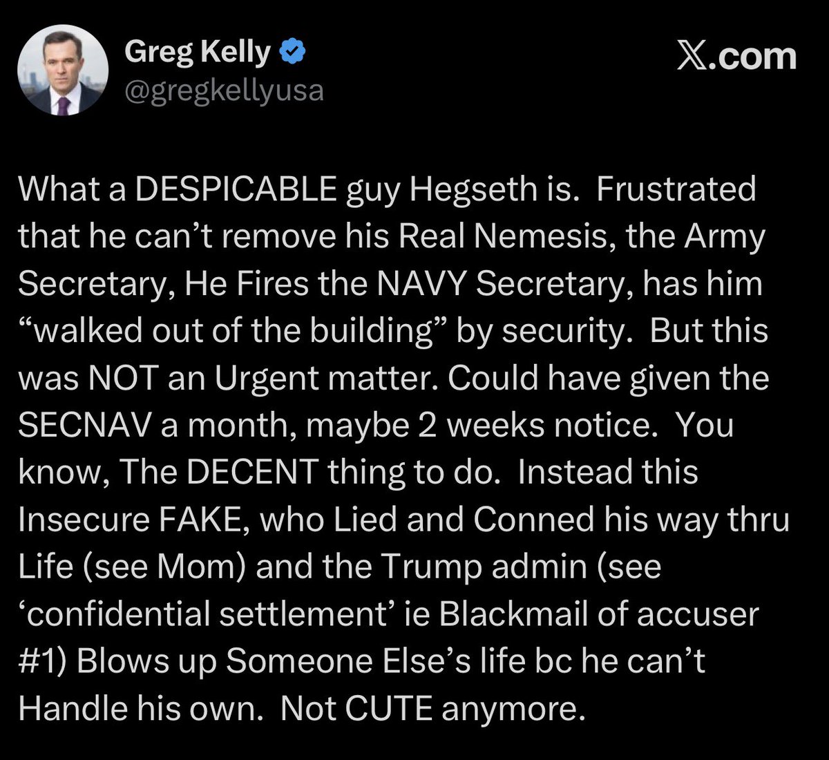 RonFilipkowski's tweet image. Newsmax host blasts Hegseth.